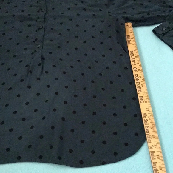 OLD NAVY the tunic shirt polka dots half button up collar button cuffs size XL - Picture 7 of 9